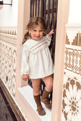 BABY LACE COLLAR VELVET BOW SHORT DRESS SET AUDREY