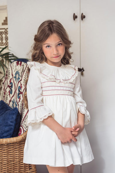 VESTIDO DE NIÑA CON LAZO GRANDE DE TERCIOPELO AUDREY