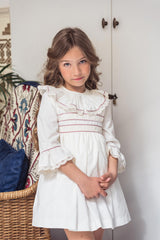GIRL DRESS WITH VELVET BIG BOW AUDREY