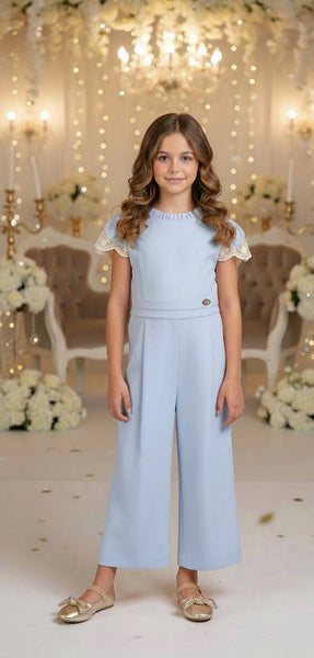 GIRLS LACE APPLIQUES ROMPER