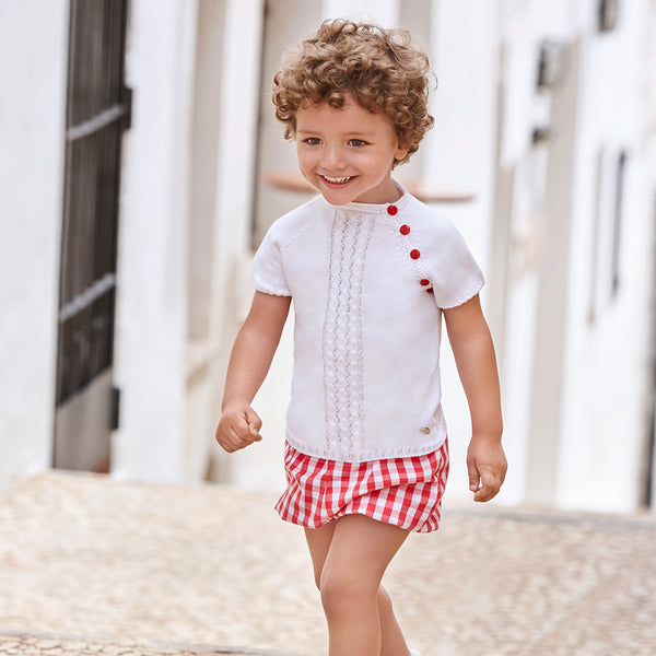 UNISEX PLAID AND KNIT SET