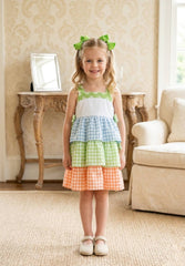 GIRLS COLORFUL VICHY DRESS CATANZARO