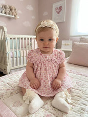 GIRLS FLORAL PLAID SHORT DRESS WITH BLOOMER 2P PALMA