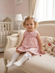 GIRLS FLORAL PLAID AND RUFFLE COLLAR DRESS PALMA