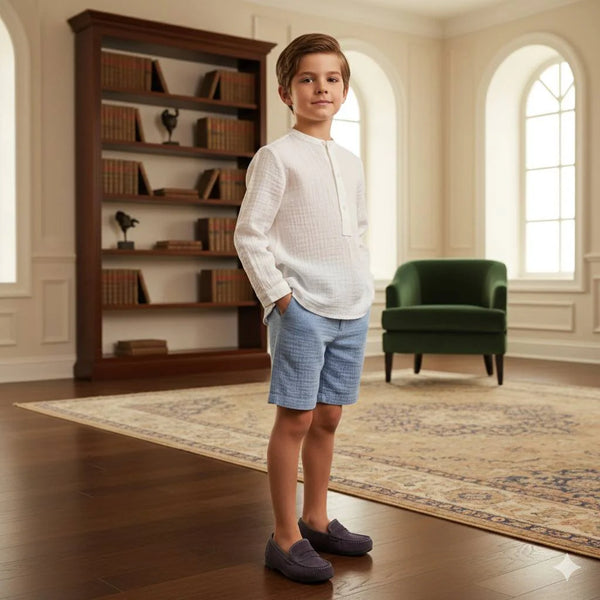 BOYS SHIRT WITH GAUZE SHORT SET