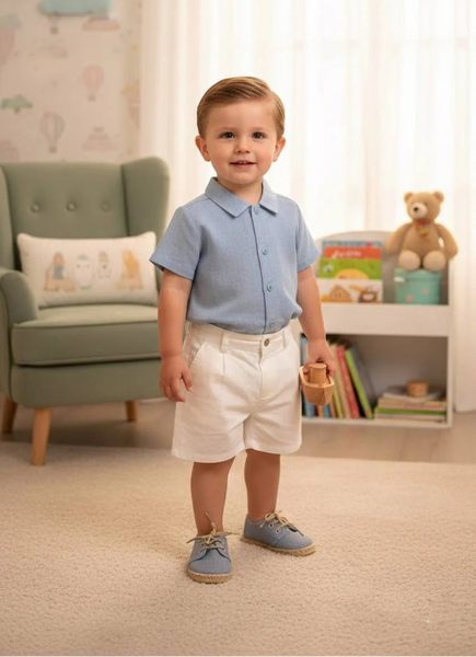 CAMISA DE LINO NIÑO Y SHORT CLÁSICO 2P