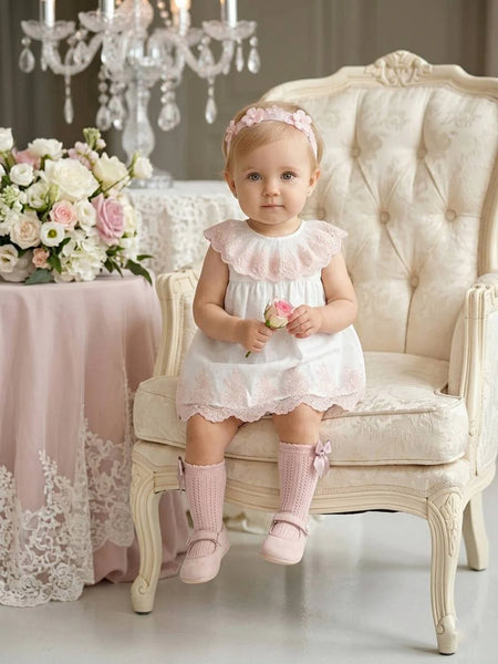 GIRLS LACE COLLARED DRESS WITH BLOOMER 2P