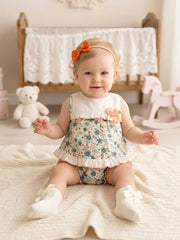 GIRLS FLORAL  DRESS WITH BLOOMER 2P