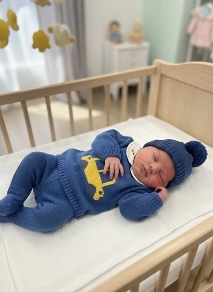 NEWBORN EMBROIDERED CAR 3P SET