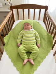 NEWBORN STRIPED LIME 3P SET