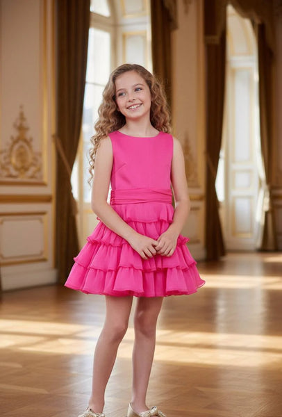 GIRLS LAYERED SLEEVELESS DRESS