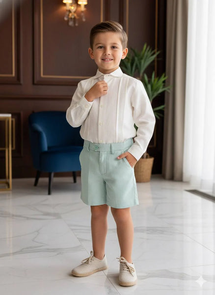 BOYS SHIRT WITH COLLAR AND SHORT SET