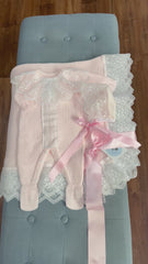 NEWBORN EYELET KNIT LUXURY ROMPER 3P SET