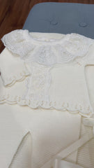 NEWBORN FLORAL LACE KNIT LUXURY 4P SET