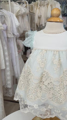 GIRLS TULLE AND LACE DRESS WITH BLOOMER 2P SET