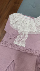 NEWBORN FLORAL LACE KNIT LUXURY 4P SET
