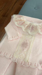 NEWBORN SOFT PINK LACE KNIT LUXURY 4P SET