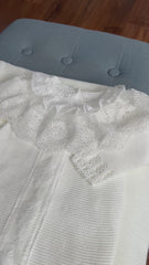 NEWBORN LACE COLLAR KNIT LUXURY ROMPER 3P SET