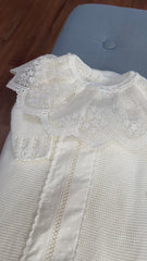 NEWBORN EYELET KNIT LUXURY ROMPER 3P SET