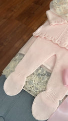 NEWBORN SILVER LACE COLLAR  KNIT LUXURY 4P SET