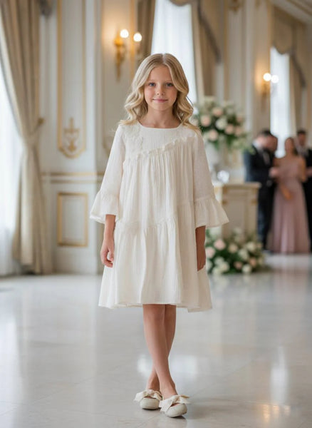 VESTIDO PLUMETI APLICACIÓN MARIPOSAS NIÑA