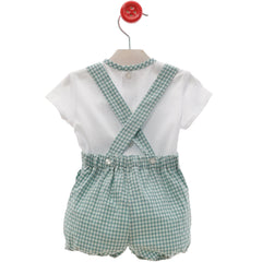 BABY BOYS PLAID ROMPER WITH SHIRT SET ZAHARA