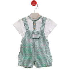 BABY BOYS PLAID ROMPER WITH SHIRT SET ZAHARA