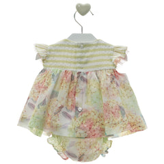 BABY GIRL ROMANTIC HORTENSIAS PRINT DRESS WITH COVER