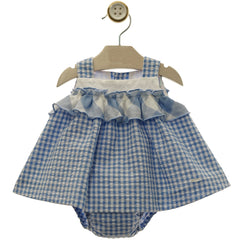 GIRL VICHY PRINT SHORT DRESS WITH BLOOMERS