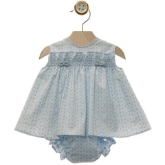 GIRL EYELET EMBROIDERY SHORT DRESS WITH BLOOMERS