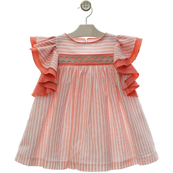 Cora Smocked Tulle Dress | Rust Floral