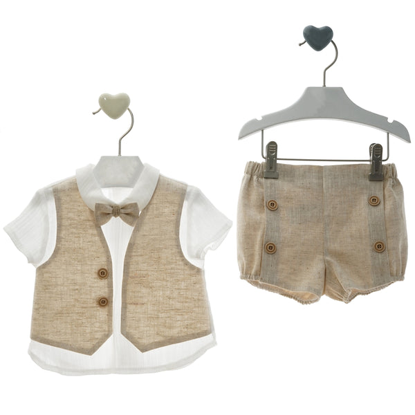 BABY BOY BOW TIE AND VEST WITH SHORT SET CIBELES