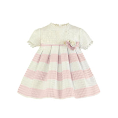 BABY GIRL STRIPES WITH APPLIQUE DRESS
