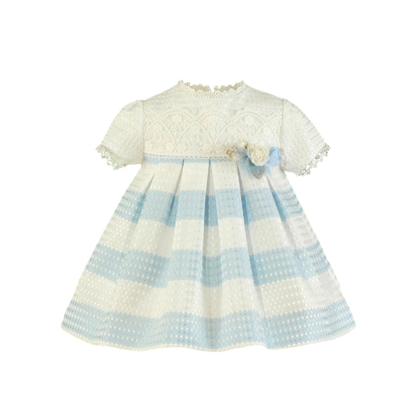 BABY GIRL STRIPES WITH APPLIQUE DRESS