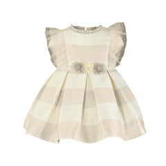 BABY GIRL WIDE STRIPES AND APPLIQUE DRESS
