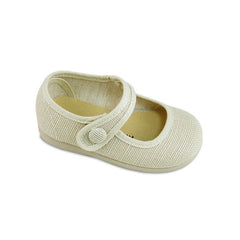 Mercedita velcro button linen shoes
