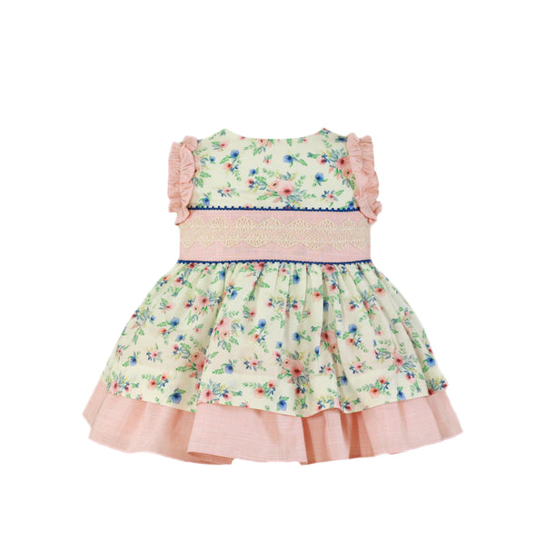 BABY GIRL FLORAL PRINT AND BOW DRESS