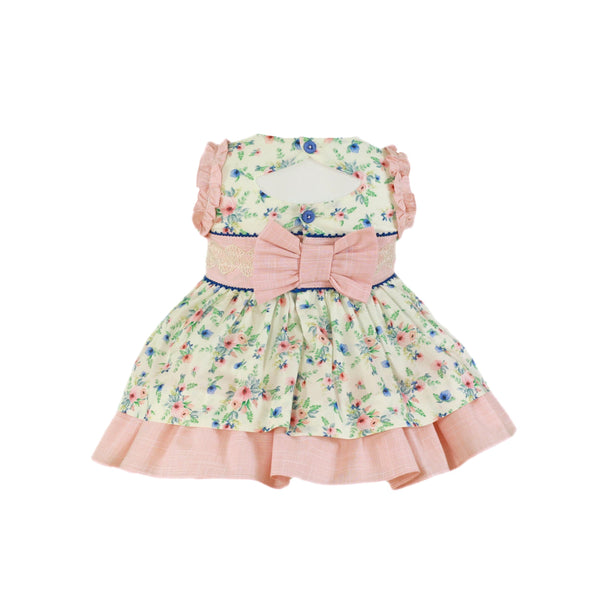 BABY GIRL FLORAL PRINT AND BOW DRESS
