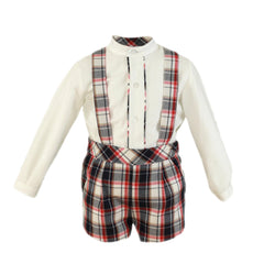 BOY'S CHECK SUIT WITH STRAPS