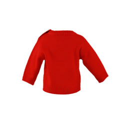 BABY LONG SLEEVE DOG RED SWEATER