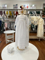LONG CHRISTENING WHITE DRESS JARETAS MODEL