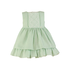 LAYERED AND LACE DETAILS GIRLS DRESS
