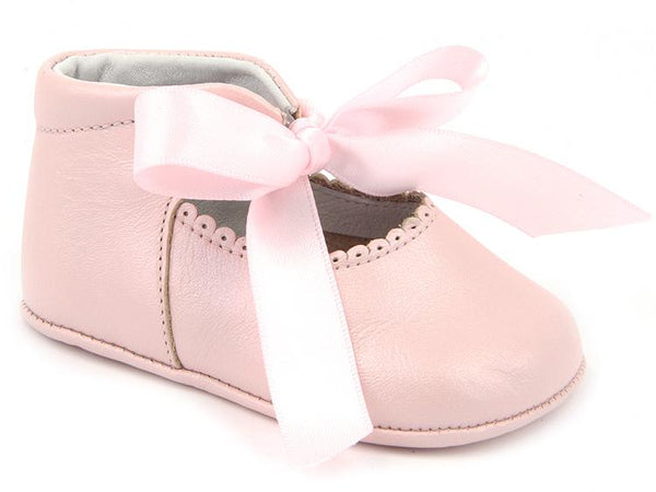 BABY GIRLS SOFT RIBBON SHOES IN PINK