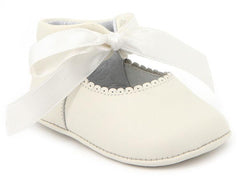 BABY GIRLS SOFT RIBBON SHOES IN IVORY