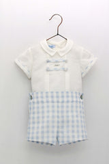 BABY BOY PLAID SHORT AND SHIRT WITH COLLAR
