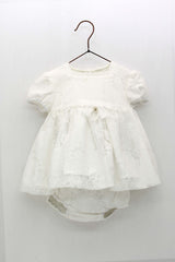 BABY ROMANTIC SHORT DRESS WITH BLOOMERS AND BONNET
