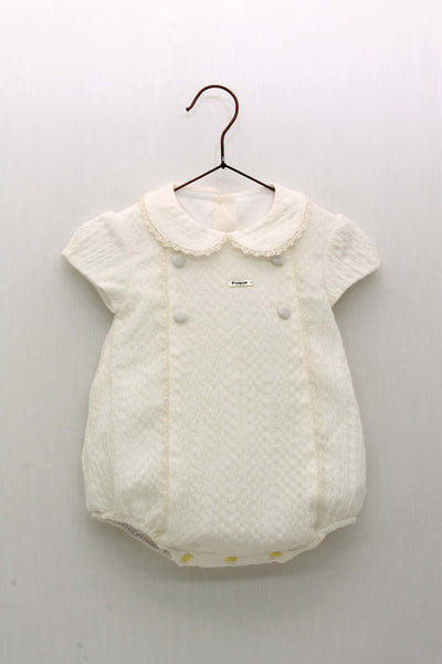 BABY IVORY ROMPER WITH COLLAR