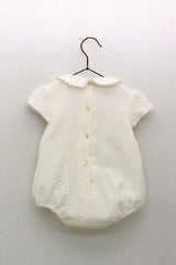 BABY IVORY ROMPER WITH COLLAR