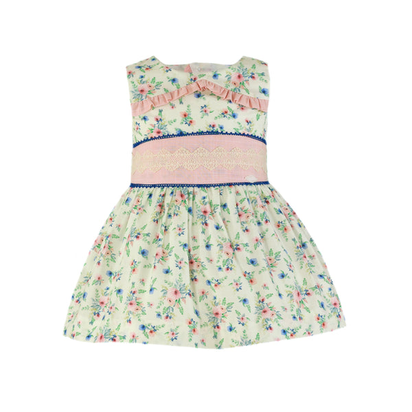 GIRL FLORAL PRINT AND BOW DRESS