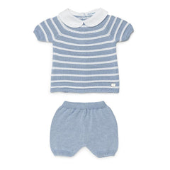 BABY LINED AND WHITE COLLAR 2P SET